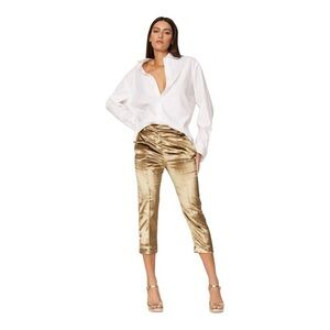 Stella Jean Gold Velvet Trousers